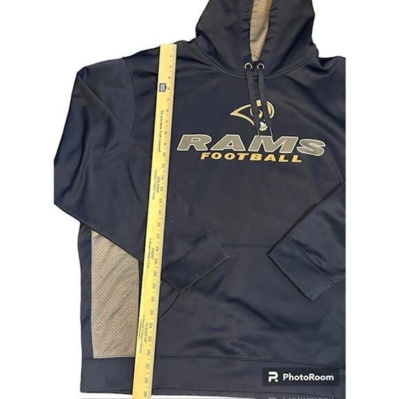 Los Angeles Rams Synthetic Gridirion 5 NFL Hoodie Sweatshirt Pullover 2XL - Picture 3 of 5
